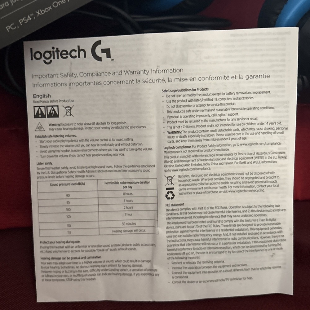 Logitech Gaming Headset OS Black G432 7.1 Surround Sound Wired 3.5mm Jack - Picture 8 of 8